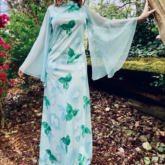 Unique, gorgeous vintage (1960s-70s) maxi dress - Picture 1 of 11